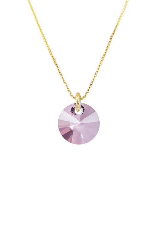 Collar Punto de Luz Gold 24K creado con cristales de Swarovski Antique Pink Rosa TALLA UNICA