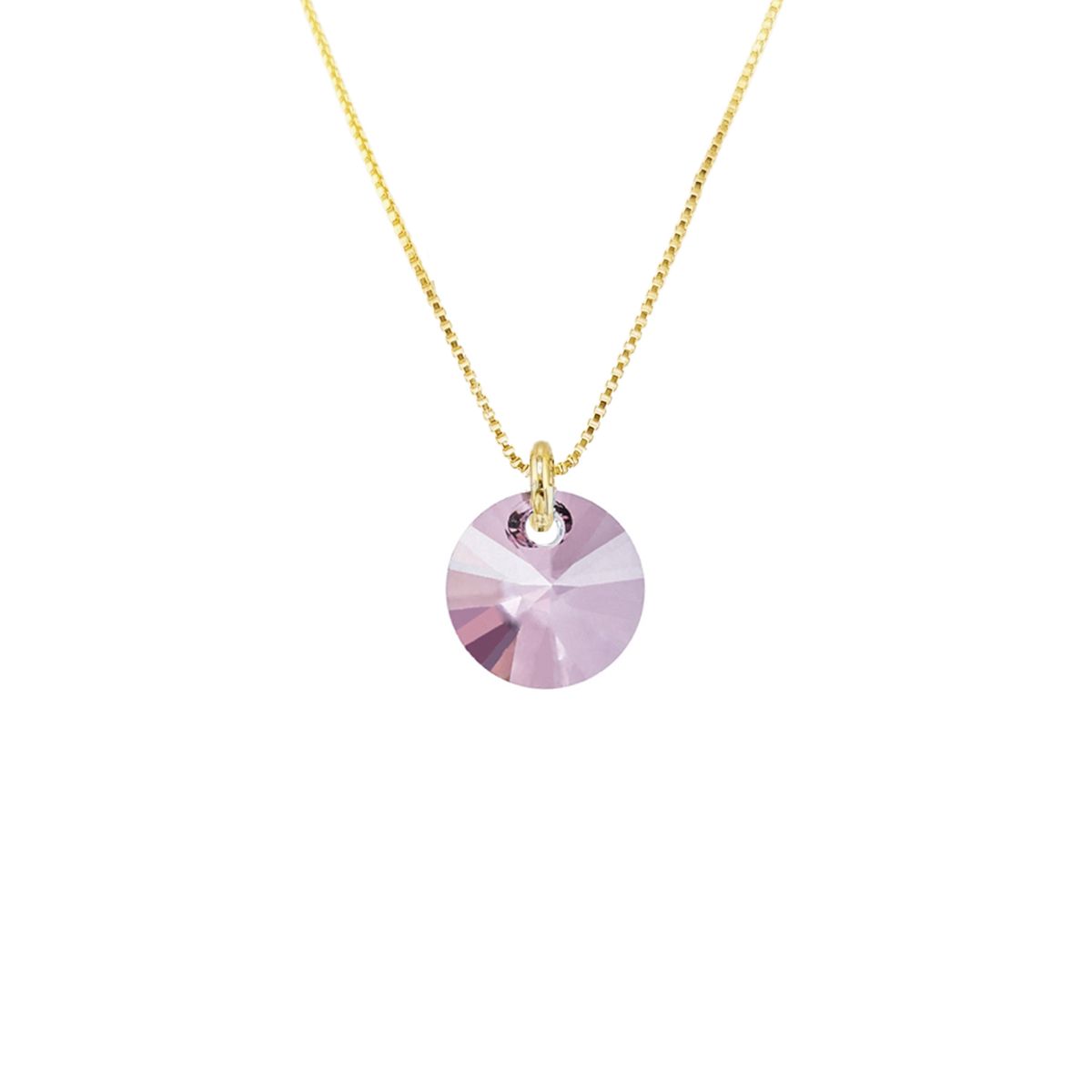 JOYAS MONTERO - Collar Punto de Luz Gold 24K  creado con cristales de Swarovski® Antique Pink