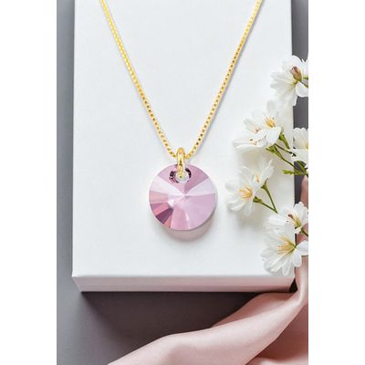 Imagen 2 del producto Collar Punto de Luz Gold 24K creado con cristales de Swarovski® Antique Pink