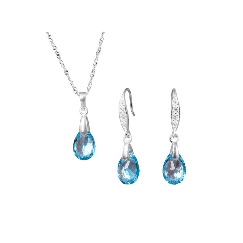 JOYAS MONTERO - Conjunto Milan Cristales Genuinos Aquamarine
