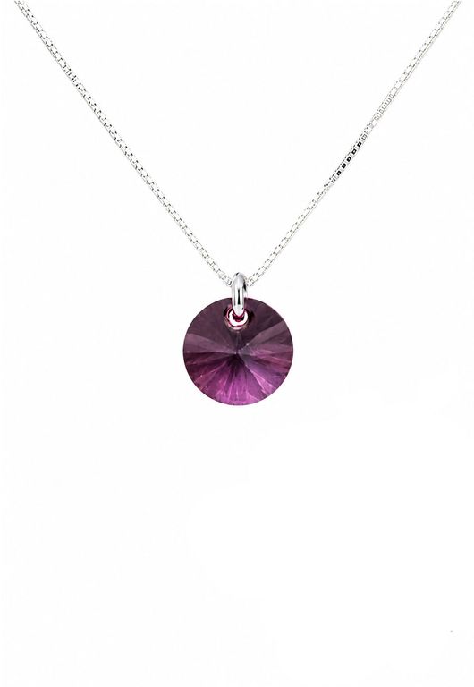 Collar Punto de Luz Plata 925 creado con cristales de Swarovski Antique Pink Rosa TALLA UNICA