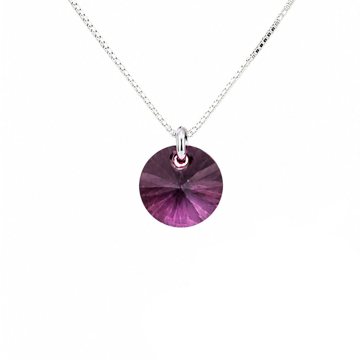 JOYAS MONTERO - Collar Punto de Luz Plata 925 creado con cristales de Swarovski® Antique Pink