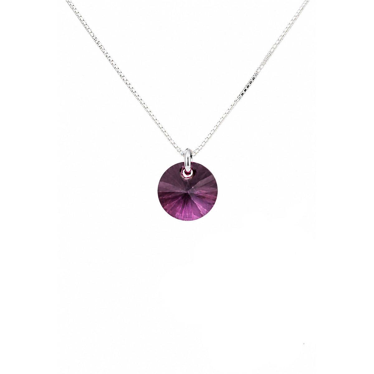 JOYAS MONTERO - Collar Punto de Luz Plata 925 creado con cristales de Swarovski® Antique Pink