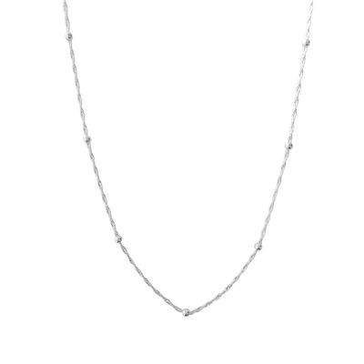 Imagen 2 del producto Collar Bolas Cadena Singapur 45cm Plata Fina 925