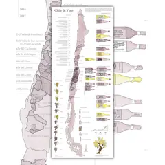 MAPPIN - Mapa de Chile con Vinos - Lámina