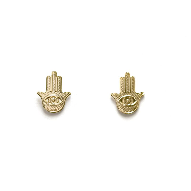 ANDREA COGGIOLA JOYAS - Aros Mano Fátima Enchapado Oro 18K