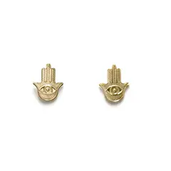 ANDREA COGGIOLA JOYAS - Aros Mano Fátima Enchapado Oro 18K