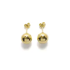 ANDREA COGGIOLA JOYAS - Aros Bola Lisa 10mm Enchapado Oro 18K