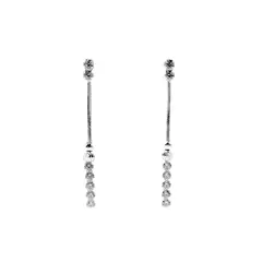ANDREA COGGIOLA JOYAS - Aros Cristal Cadena Plata Fina 925.