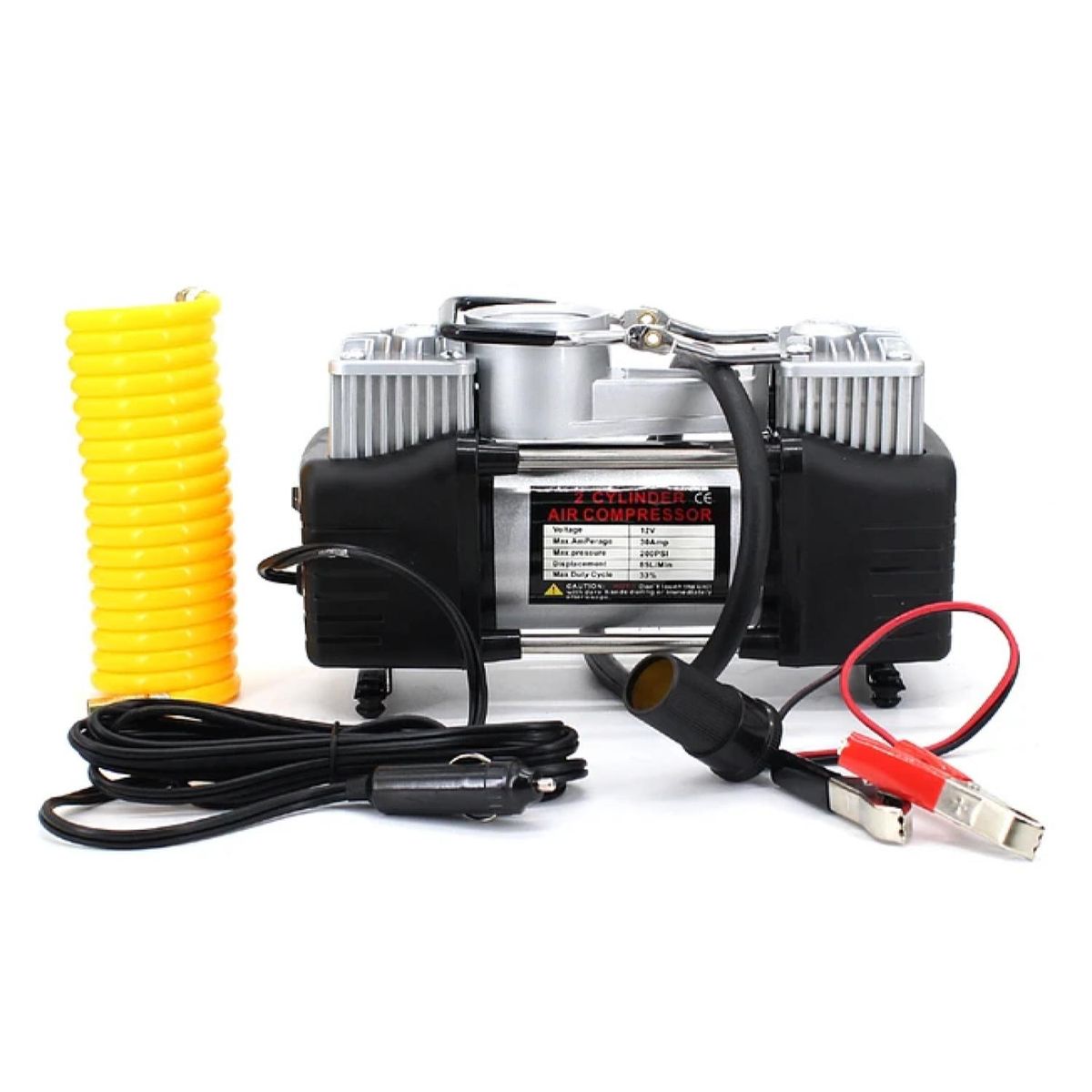 GENERICO - Compresor De Aire Portatil Doble Piston 12V 150PSI Rapido