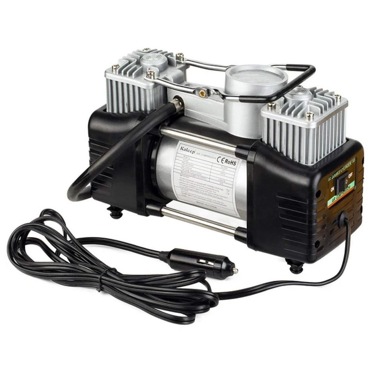 GENERICO - Compresor De Aire Portatil Doble Piston 12V 150PSI Rapido