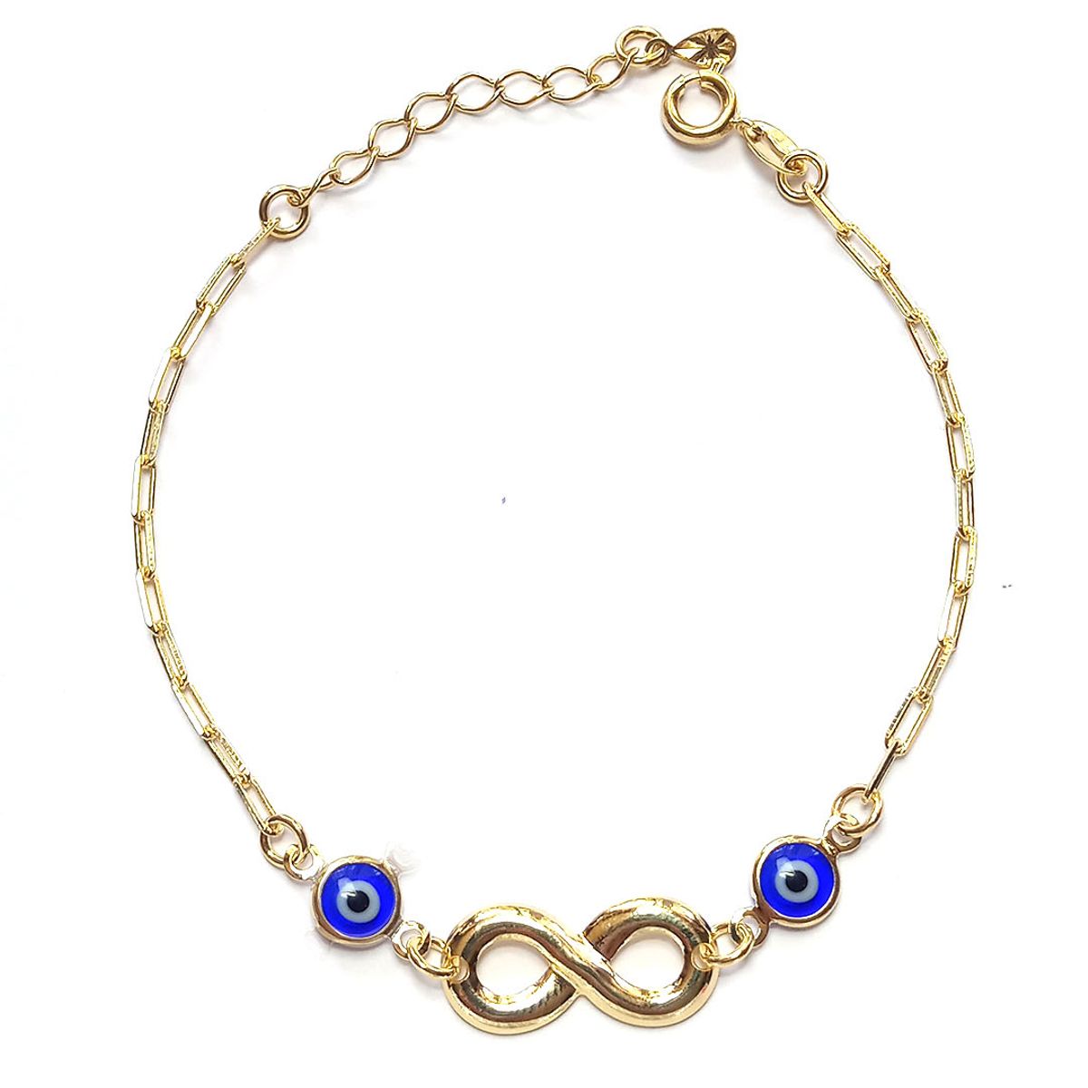 COGGIOLA - Pulsera Infinito Ojos Turcos Enchapada Oro 18K