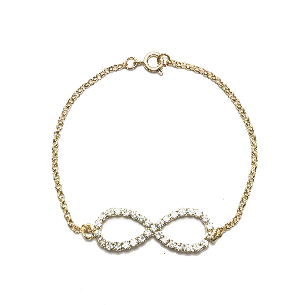 COGGIOLA - Pulsera Infinito CZ Blanco Enchapado Oro 18K