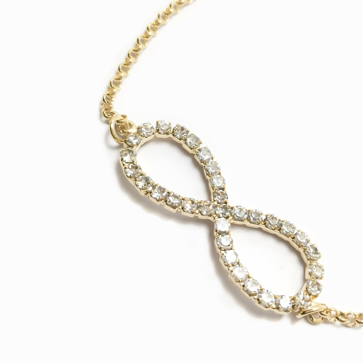 COGGIOLA - Pulsera Infinito CZ Blanco Enchapado Oro 18K