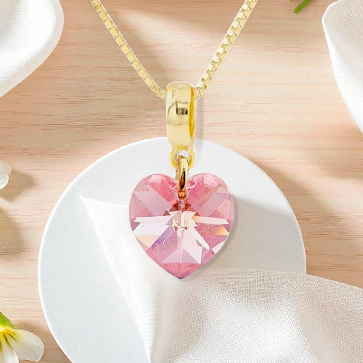 JOYAS MONTERO - Collar Romance Gold 24K creado con cristales de Swarovski® Light Rose