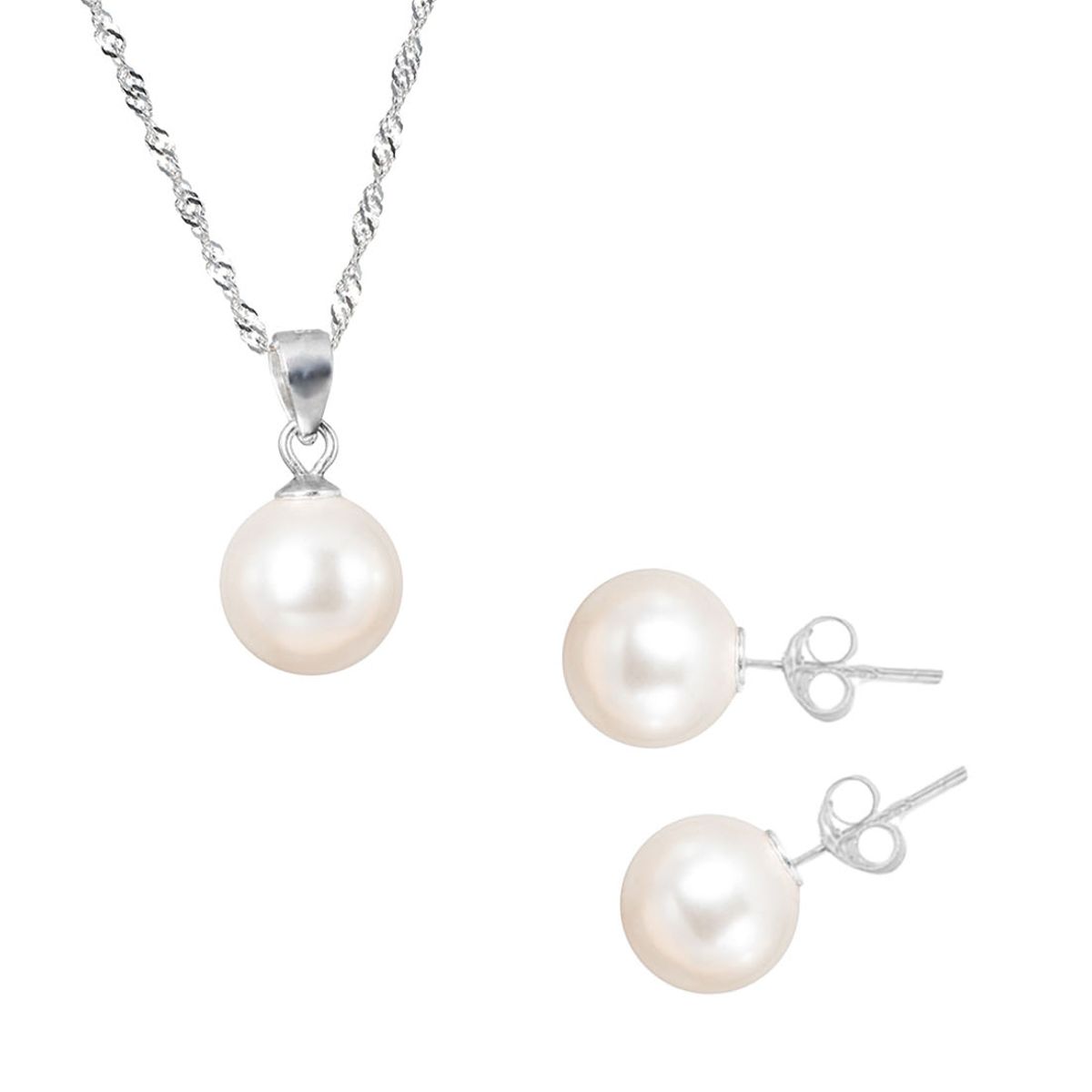 JOYAS MONTERO - Conjunto Viena Plata 925  creado Perla de Swarovski® Cream