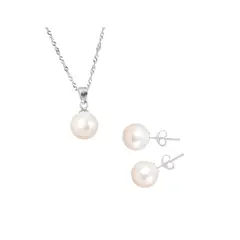 JOYAS MONTERO - Conjunto Viena con Perlas Organicas Cream