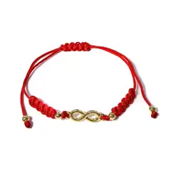 COGGIOLA - Pulsera Infinito Enchapado Oro 18K Cordón Rojo