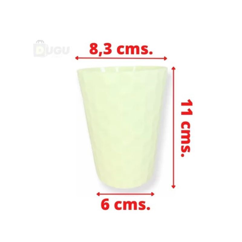 GENERICO - Set De 12 Vasos Plásticos Reutilizables En Colores Pastel.