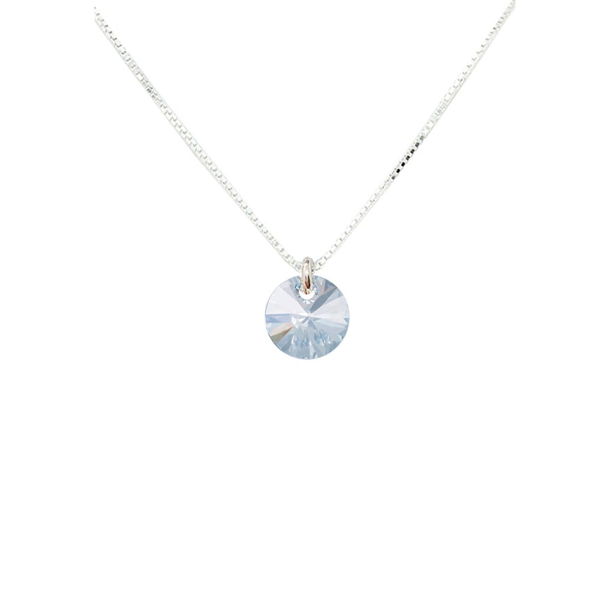 JOYAS MONTERO - Collar Punto De Luz Plata 925 creado con cristales de Swarovski® Blue Shade