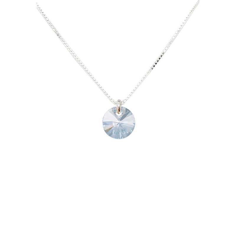 JOYAS MONTERO - Collar Punto De Luz Plata Italiana 925 y Cristal Genuino Blue Shade