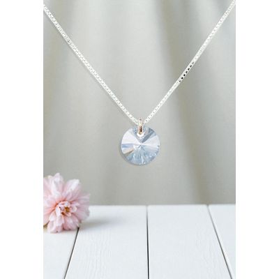 Imagen 2 del producto Collar Punto De Luz Plata 925 creado con cristales de Swarovski® Blue Shade