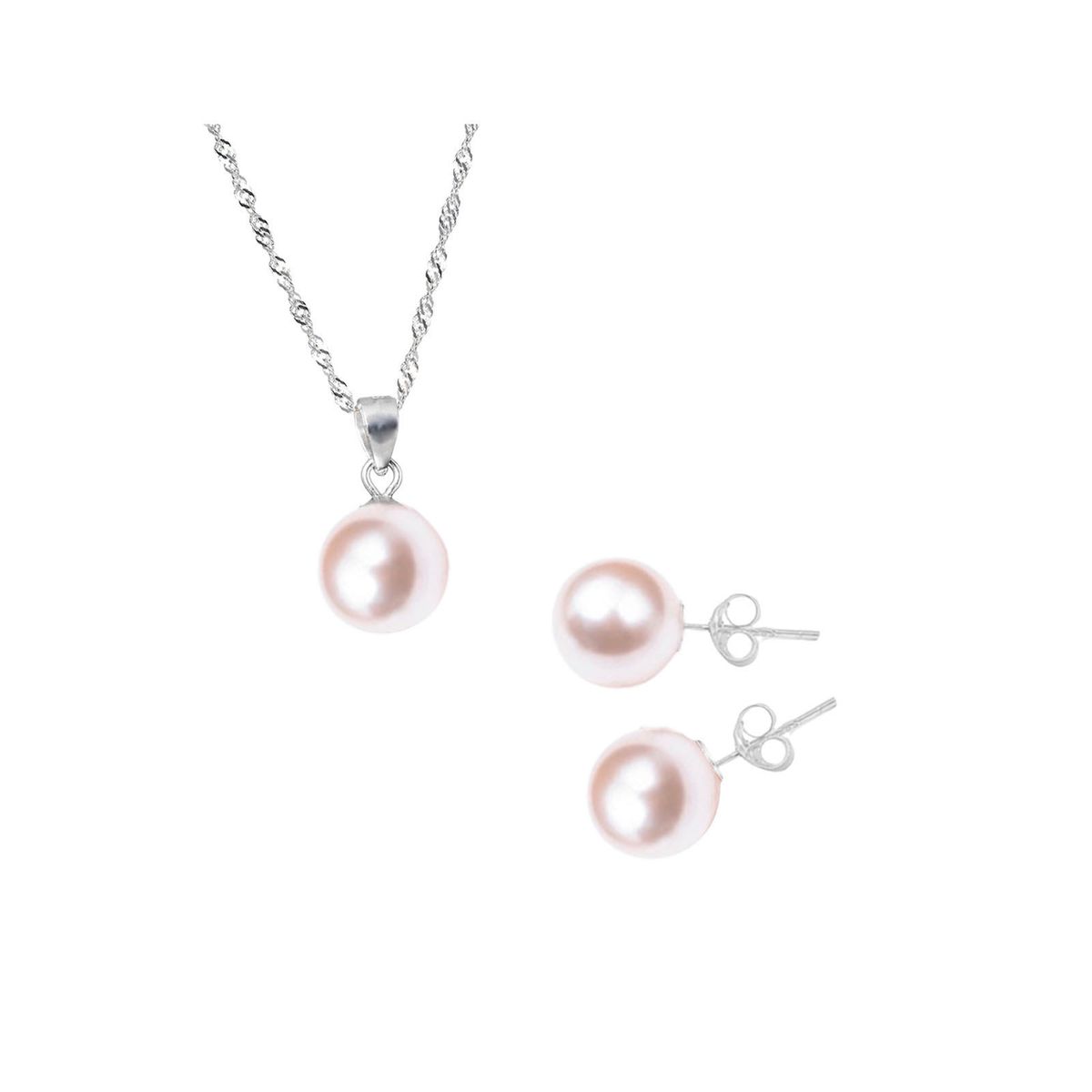 JOYAS MONTERO - Conjunto Viena Plata 925  creado con Perlas de Swarovski® Peach