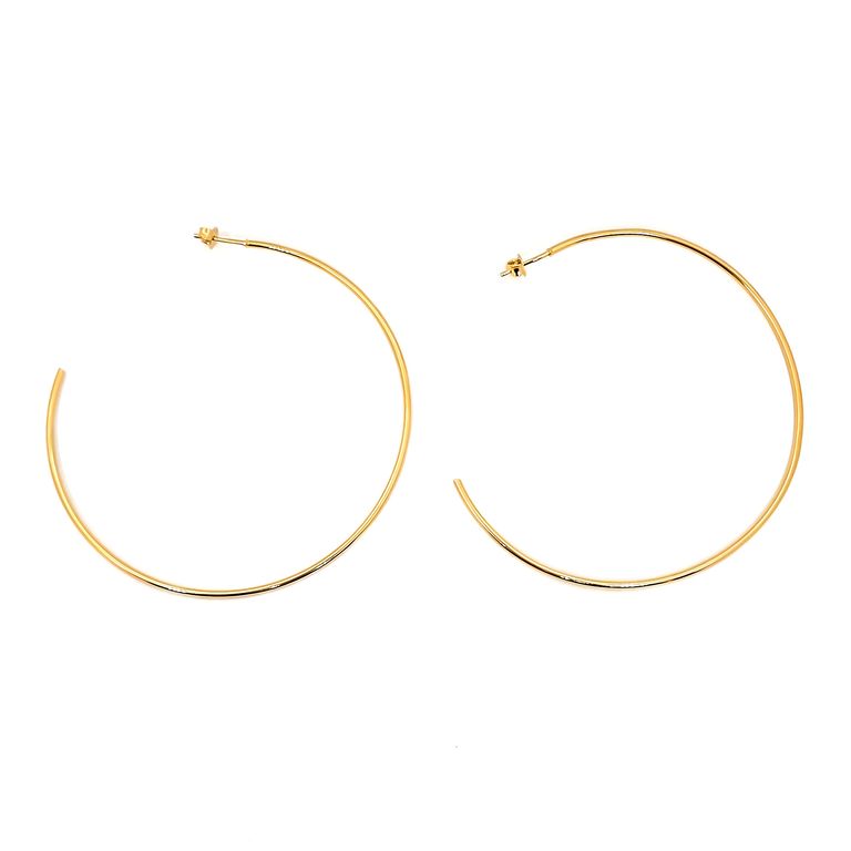 Aros Argollas 65mm Enchapado Oro 18K Dorado TALLA UNICA