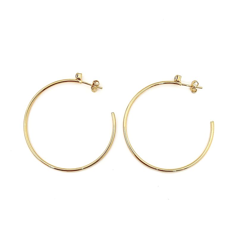 ANDREA COGGIOLA JOYAS - Aros Argollas Circón 44mm Enchapado Oro 18K