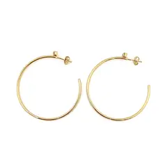 COGGIOLA - Aros Argollas Circón 44mm Enchapado Oro 18K