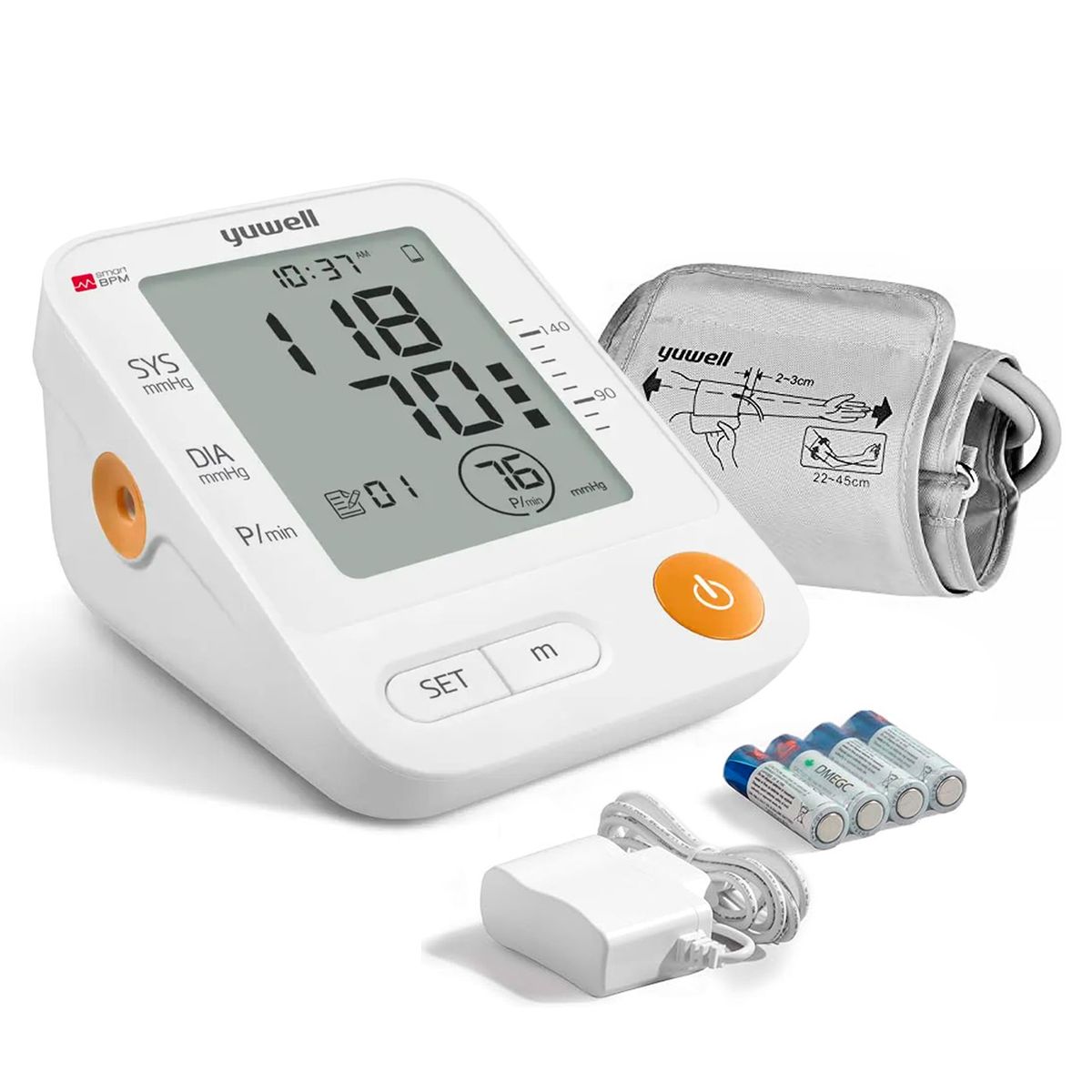 YUWELL - Toma Presión Tensiómetro 60 Mem Asistente Voz Yuwell YE670D