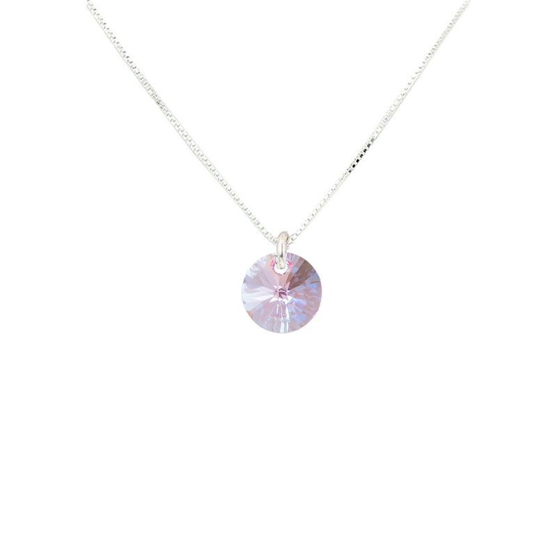JOYAS MONTERO - Collar Punto de Luz Plata Italiana 925 y Cristal Genuino Rose