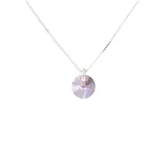 JOYAS MONTERO - Collar Punto de Luz Plata Italiana 925 y Cristal Genuino Rose