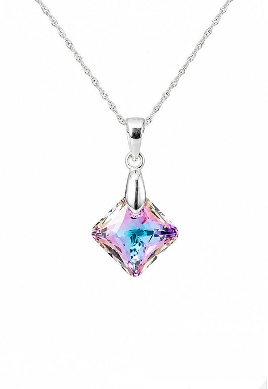 Collar Cristina Plata 925 creado con cristales de Swarovski Vitral Light Violeta TALLA UNICA