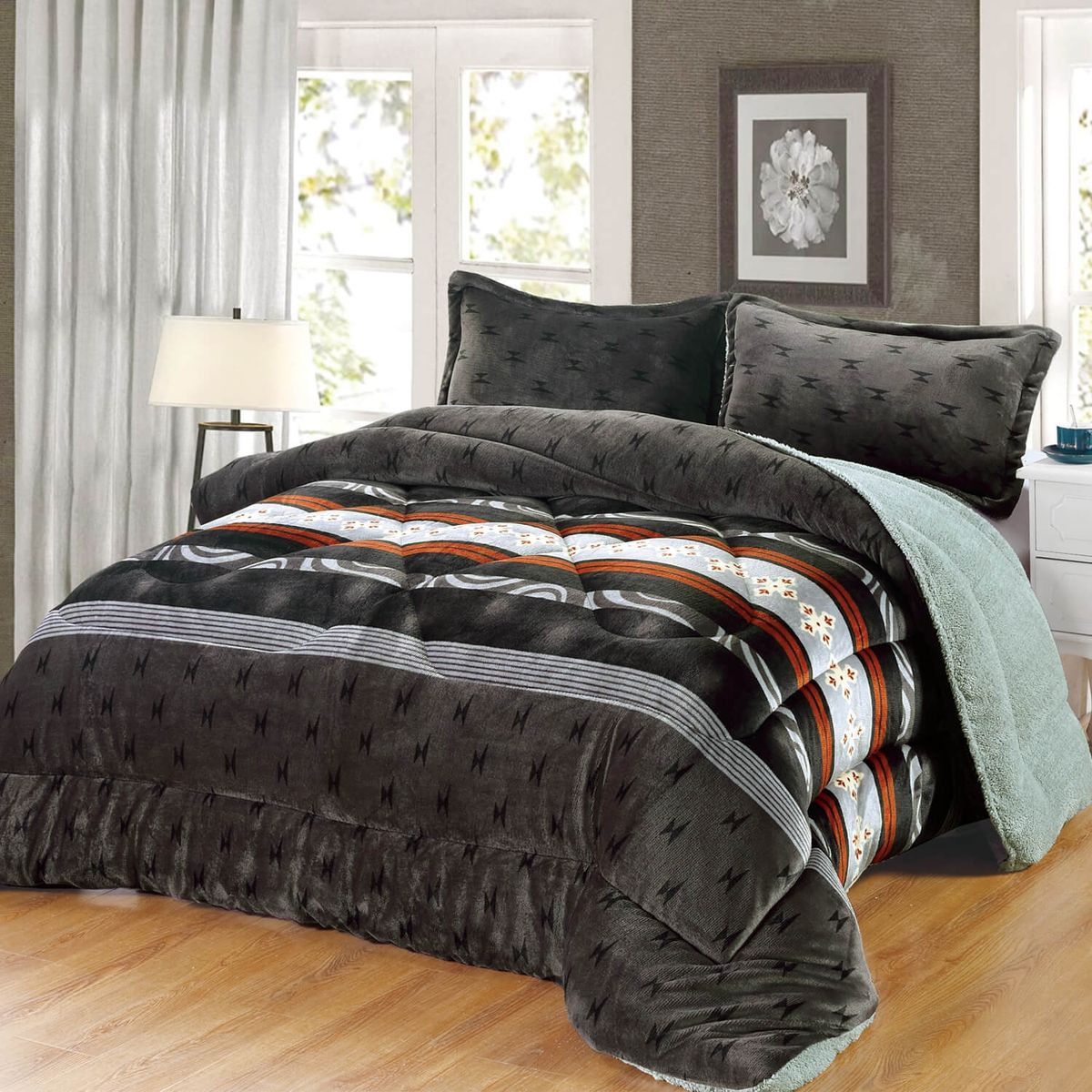 HAPPY LIVING - Plumón sherpa chiporro 2 PL P8 Rayado