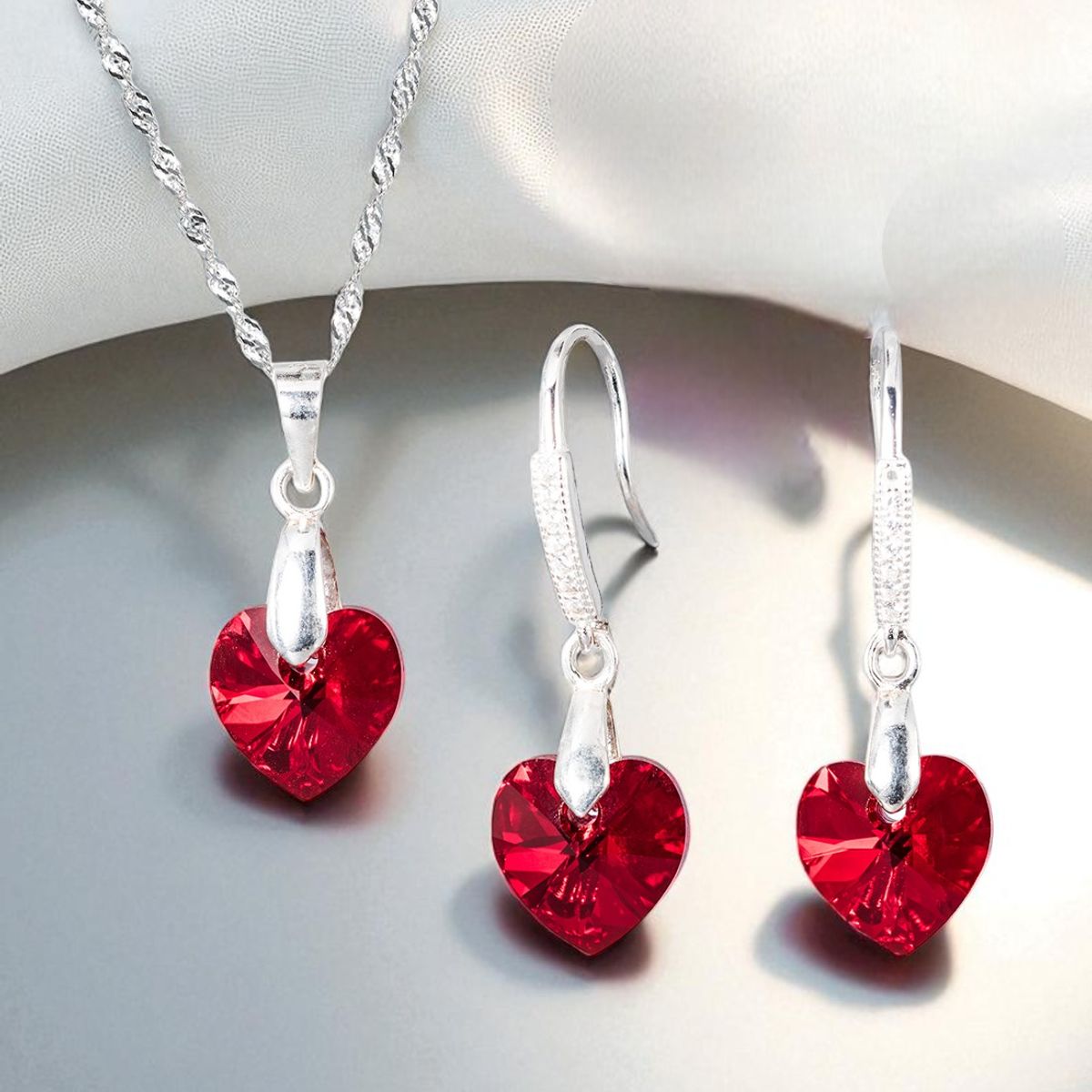 JOYAS MONTERO - Conjunto Romance Plata 925 creado con cristales de Swarovski® Siam