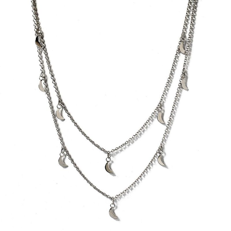 ANDREA COGGIOLA JOYAS - Collar Lunas Doble Plata Fina 925
