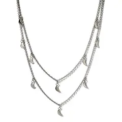 ANDREA COGGIOLA JOYAS - Collar Lunas Doble Plata Fina 925