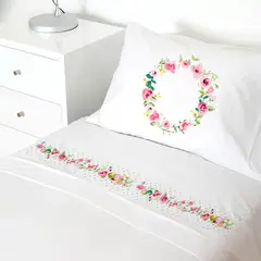 TUYO PRINT - Juego de Sábanas 15 plaza Letra Vintage O