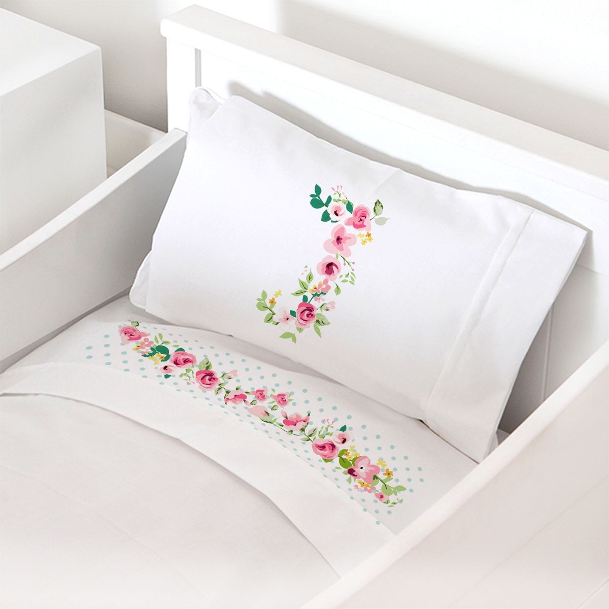 TUYO PRINT - Juego de sábanas Pack & Play, letras Vintage J