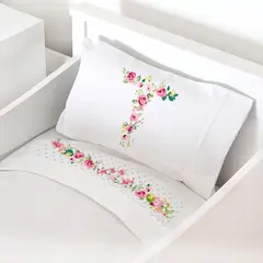 TUYO PRINT - Juego de sábanas Pack & Play, letras Vintage T