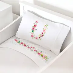 TUYO PRINT - Juego de sábanas Pack & Play, letras Vintage U