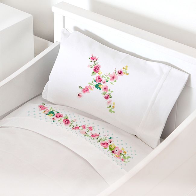 TUYO PRINT - Juego de sábanas Pack & Play, letras Vintage X