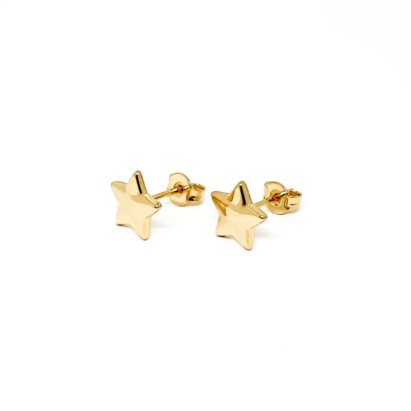 ANDREA COGGIOLA JOYAS - Aros Estrellas 10mm Enchapado Oro 18K