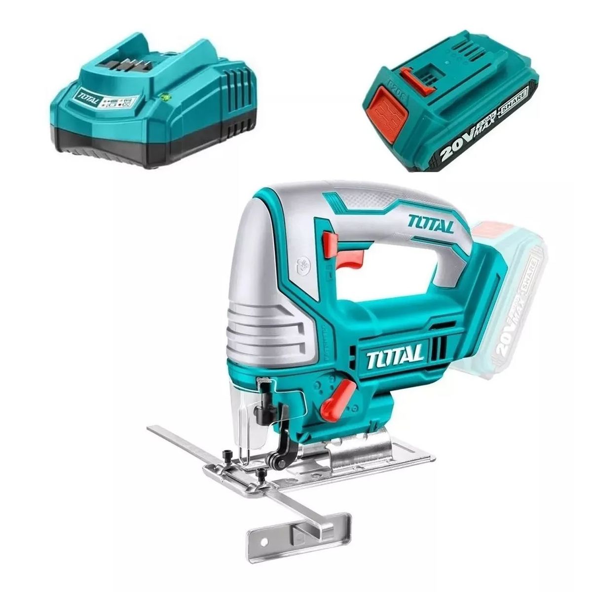 TOTAL TOOLS - Sierra Caladora Inalambrica 20v C5 Hojas Cargador  bateria 2ah TJSLI850122