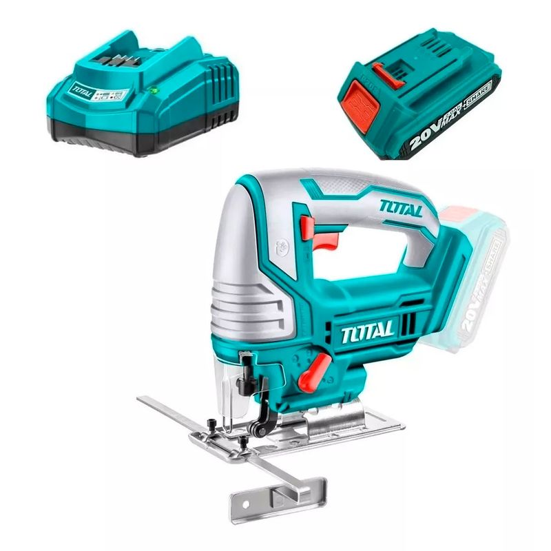 TOTAL TOOLS - Sierra Caladora Inalambrica 20v C5 Hojas Cargador  bateria 2ah
