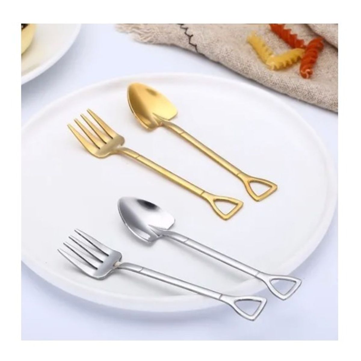 GENERICO - Tenedor Horquilla De Acero Inoxidable Para Servir Plateado