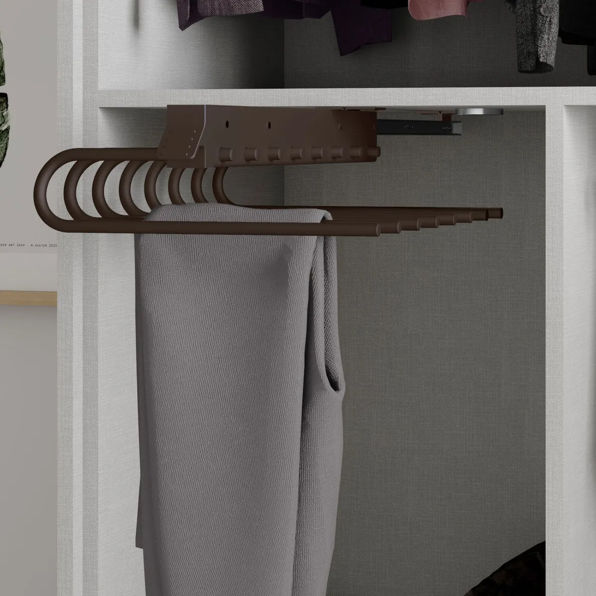 CONCEPTO RAUM - Pantalonero extraíble Izquierda Pintado moka