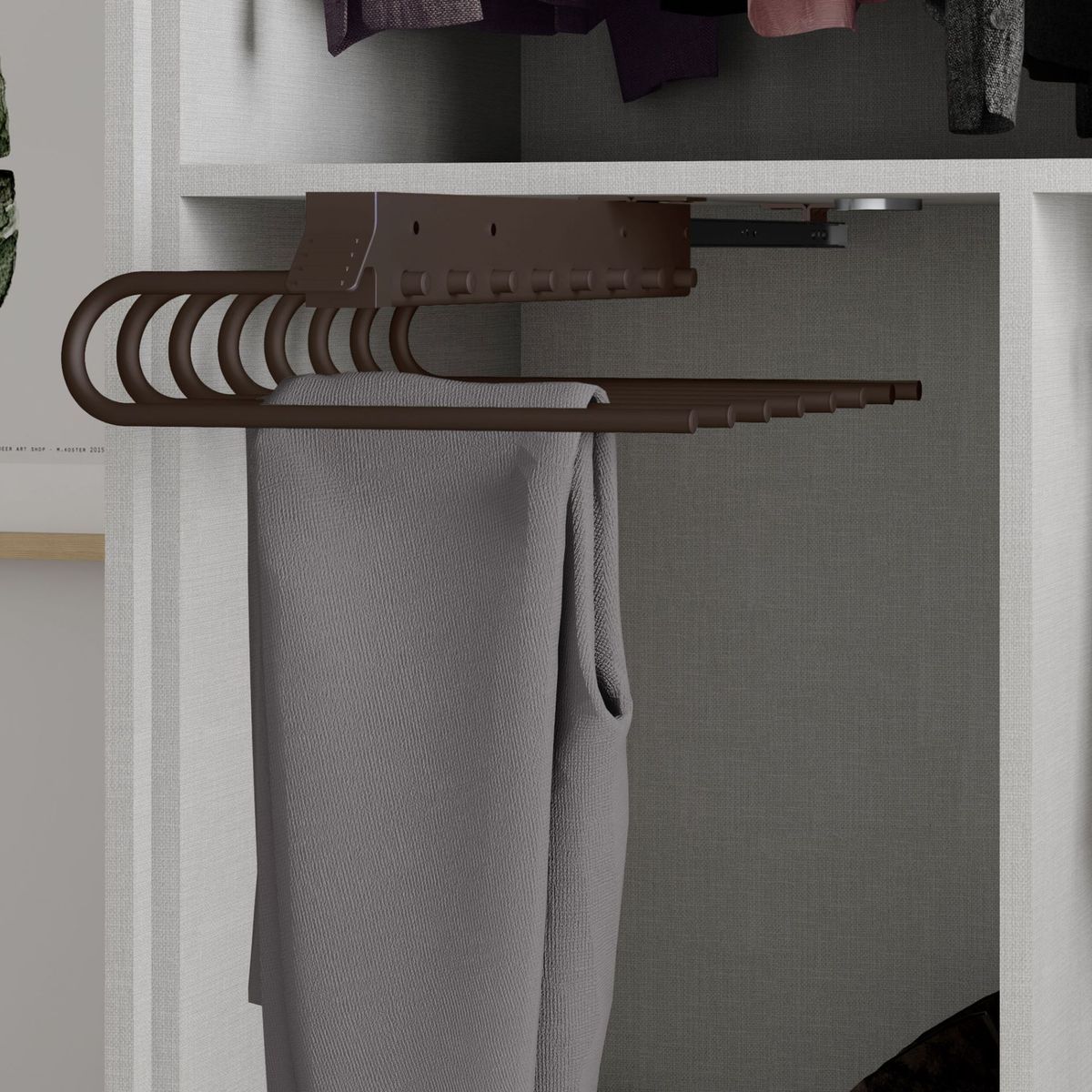 CONCEPTO RAUM - Pantalonero extraíble Izquierda Pintado moka