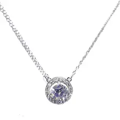 BE YOU - Collar plata rodinado y circones